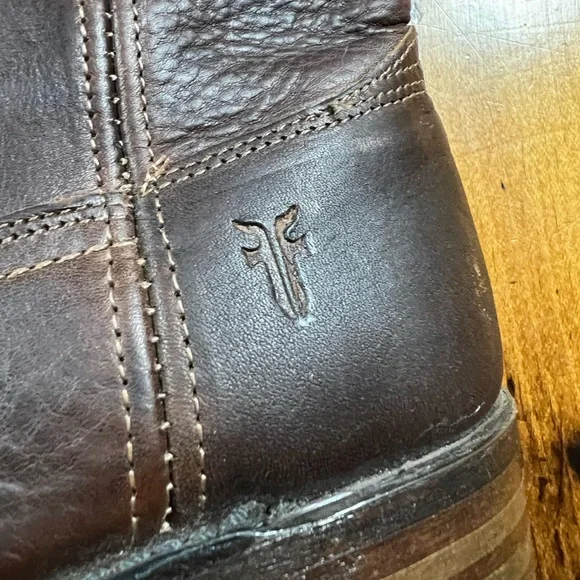 Vintage Frye Campus 14L Boots Women 6 M Brown Distressed Square Toe Western - Picture 3 of 9